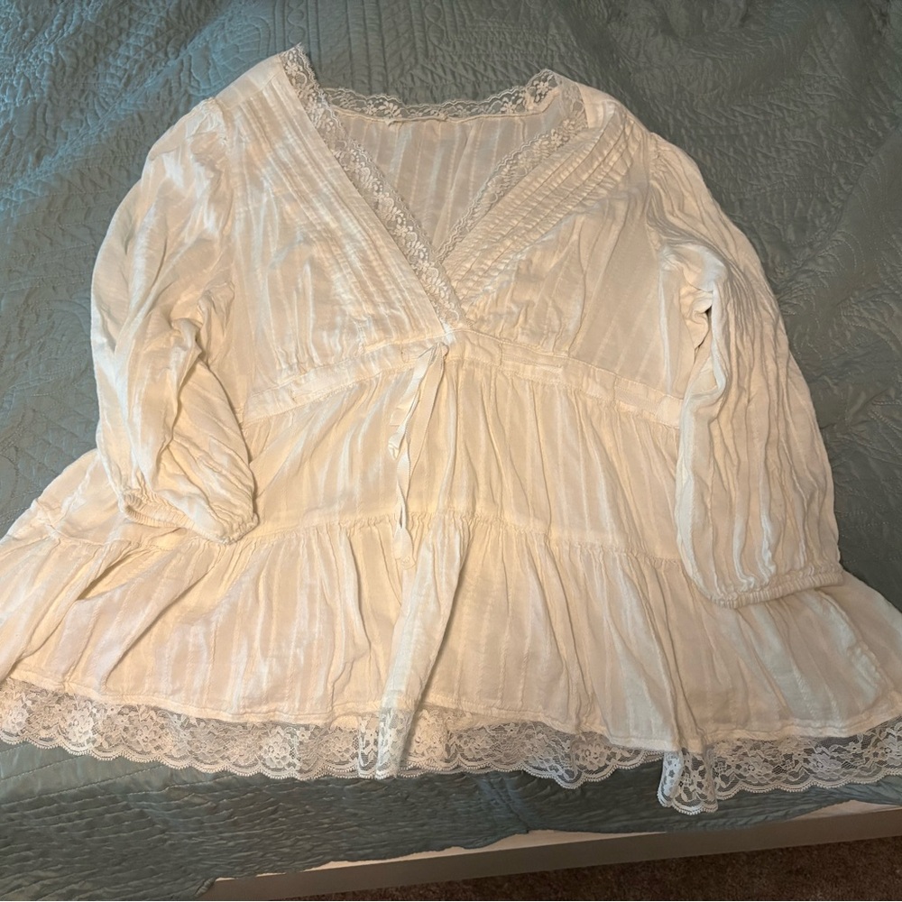 Lucky Brand Cream Lace Blouse